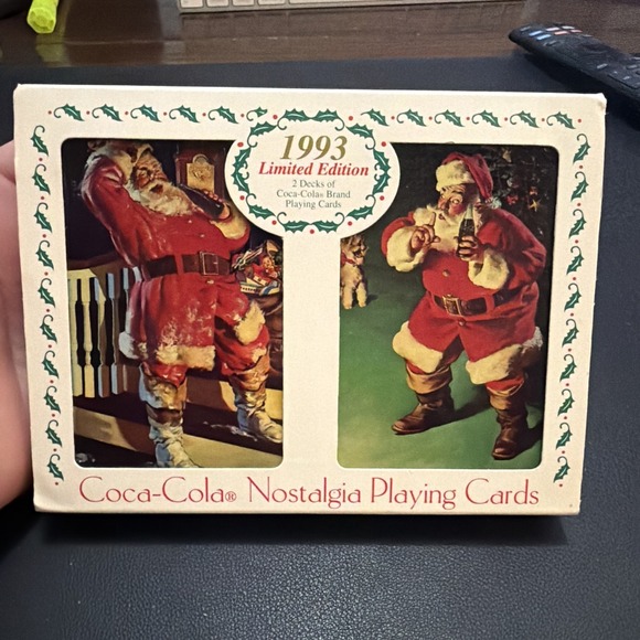 Coca Cola Other - 1993 Coca Cola Christmas Limited Edition Tin 2 Decks Playing Cards!